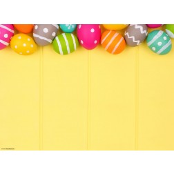 Bunte Eier auf gelbem Hintergrund - Tischset aus Papier 44 x 32 cm