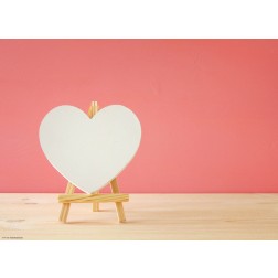 Herz Staffelei - Tischset aus Papier 44 x 32 cm