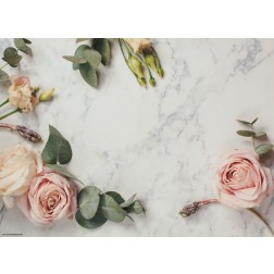 Rosen auf Marmor  - Tischset aus Papier 44 x 32 cm