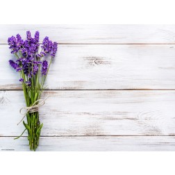 Lavendelstrauß auf Holz - Tischset aus Papier 44 x 32 cm