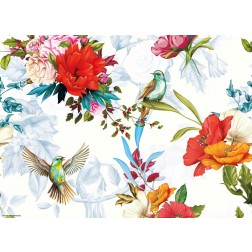 Buntes Vogelparadies 2 - Tischset aus Papier 44 x 32 cm