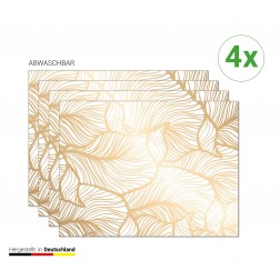 Goldene Blätter - Tischsets aus Premium Vinyl (abwaschbar) - 4 Stück - 44 x 32 cm