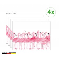 Tropische Flamingos - Tischsets aus Premium Vinyl (abwaschbar) - 4 Stück - 44 x 32 cm