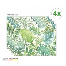 Tropische grüne Palmenblätter - Tischsets aus Premium Vinyl (abwaschbar) - 4 Stück - 44 x 32 cm