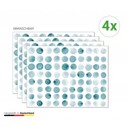 Grüne Punkte Muster - Tischsets aus Premium Vinyl (abwaschbar) - 4 Stück - 44 x 32 cm