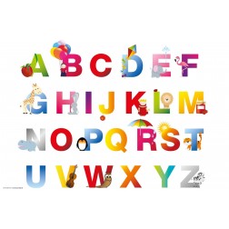 Tischset | Platzset - ABC - aus Papier - 44 x 32 cm
