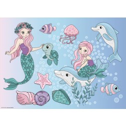 Meerjungfrauen unter Wasser - Tischset aus Premium Vinyl (abwaschbar) – 1 Stück - 44 x 32 cm