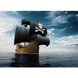Piratenschiff – Tischset aus Premium Vinyl (abwaschbar) – 1 Stück - 44 x 32 cm