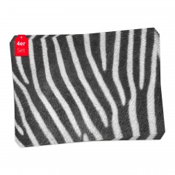 Zebra Muster - Tischsets aus Premium Vinyl (abwaschbar) - 4 Stück - 44 x 32 cm