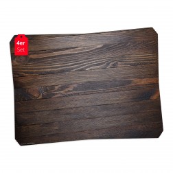 Holzoptik dunkelbraun - Tischsets aus Premium Vinyl (abwaschbar) - 4 Stück - 44 x 32 cm