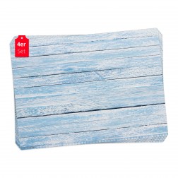 Blaue Holzbretter im Vintage Look - Tischsets aus Premium Vinyl (abwaschbar) - 4 Stück - 44 x 32 cm