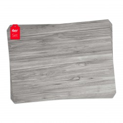 Graue Holzmaserung - Tischsets aus Premium Vinyl (abwaschbar) - 4 Stück - 44 x 32 cm