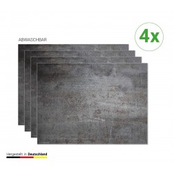 Stahlplatte Metalloptik - Tischsets aus Premium Vinyl (abwaschbar) - 4 Stück - 44 x 32 cm