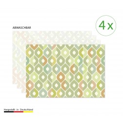 Muster in oliv-grün - Tischsets aus Premium vinyl (abwaschbar) - 4 Stück - 44 x 32 cm