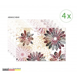 Verschiedene abstrakte Blüten - Tischsets aus Premium vinyl (abwaschbar) - 4 Stück - 44 x 32 cm