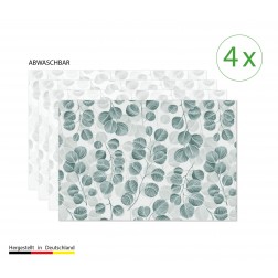 Eucalyptus Muster - Tischsets aus Premium vinyl (abwaschbar) - 4 Stück - 44 x 32 cm