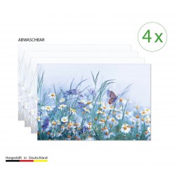 Wiesenblumen - Tischsets aus Premium vinyl (abwaschbar) - 4 Stück - 44 x 32 cm