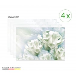 Romantische weiße Tulpen - Tischsets aus Premium vinyl (abwaschbar) - 4 Stück - 44 x 32 cm