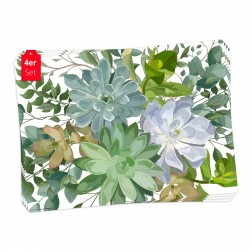 Grüne Pflanzen und Blätter – Tischsets aus Premium Vinyl (abwaschbar) – 4 Stück – 44 x 32 cm