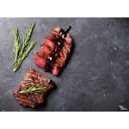 Tischset | Platzset - Steak halb aufgeschnitten - aus Papier - 44 x 32 cm