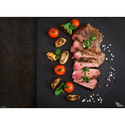 Tischset | Platzset - Fleisch mit Beilage - aus Papier - 44 x 32 cm