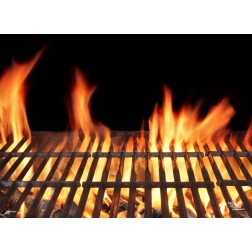 Tischset | Platzset - Grillrost mit Flammen - aus Papier - 44 x 32 cm