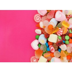 Süßigkeiten auf pinkem Hintergrund - Tischset aus Papier 44 x 32 cm