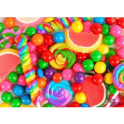 Bunte Süßigkeiten - Tischset aus Papier 44 x 32 cm