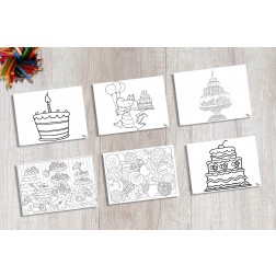 Tischsets | Platzsets - Malvorlage "Kindergeburtstag-Set" aus Papier - 44 x 32 cm