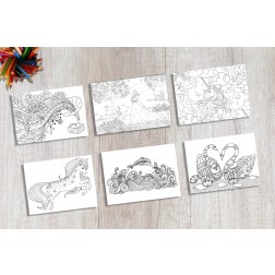 Tischsets | Platzsets - Malvorlage "Mädchen-Set" aus Papier - 44 x 32 cm