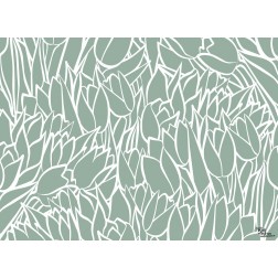 Tischsets | Platzsets - Muster "grün / weiße Blumen" aus Papier - 44 x 32 cm