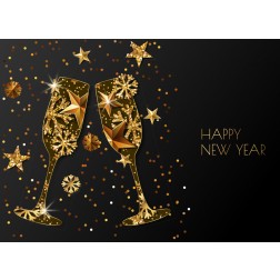 Tischsets | Platzsets - Silvester "Sektgläser Grafik" aus Papier - 44 x 32 cm