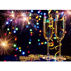 Tischsets | Platzsets - Silvester "bunte Party" aus Papier - 44 x 32 cm