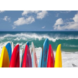 Tischset | Platzset - bunte Bretter am Meer - aus Papier - 44 x 32 cm
