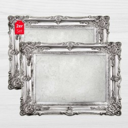 Framepad "Venedig" in silber - Tischsets aus premium Vinyl(abwaschbar) - 2 Stück - 44 x 32 cm