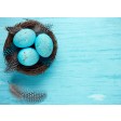  Osternest mit blau gefärbten Eiern - Tischset aus Papier 44 x 32 cm