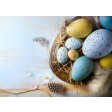 Buntes Osternest mit Eiern und Federn - Tischset aus Papier 44 x 32 cm