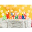"Happy Birthday" Kerzen auf Torte  - Tischset aus Papier 44 x 32 cm