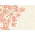 Blumengrafik mit roten Blüten  - Tischset aus Papier 44 x 32 cm