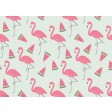 Flamingo-Grafik mit Melonenschnitzen  - Tischset aus Papier 44 x 32 cm