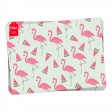 Flamingo-Grafik mit Melonenschnitzen  - Tischset aus Papier 44 x 32 cm