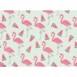 Flamingo-Grafik mit Melonenschnitzen  - Tischset aus Papier 44 x 32 cm