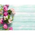 Rosa Blüten auf Türkis - Tischset aus Papier 44 x 32 cm