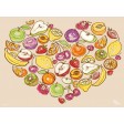 Tischsets | Platzsets - Gesund & Frisch "Herzillustration " aus Papier - 44 x 32 cm