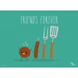 Tischset | Platzset - Würstchen Friends Forever - aus Papier - 44 x 32 cm