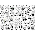 Tischsets | Platzsets - Malvorlagen "Pandas" aus Papier - 44 x 32 cm