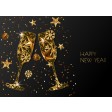 Tischsets | Platzsets - Silvester "Sektgläser Grafik" aus Papier - 44 x 32 cm