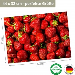 Tischsets | Platzsets - Fruchtig "Erdbeeren" aus Papier - 44 x 32 cm