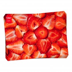 Tischsets | Platzsets - Fruchtig "Erdbeerenblume" aus Papier - 44 x 32 cm