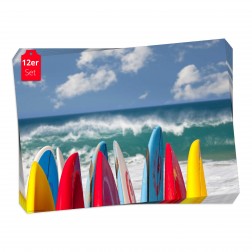 Tischset | Platzset - bunte Bretter am Meer - aus Papier - 44 x 32 cm